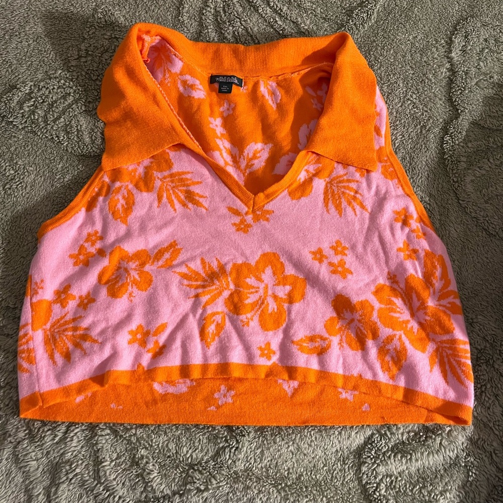 Wild Fable Pink Sleeveless Crop Tank Top